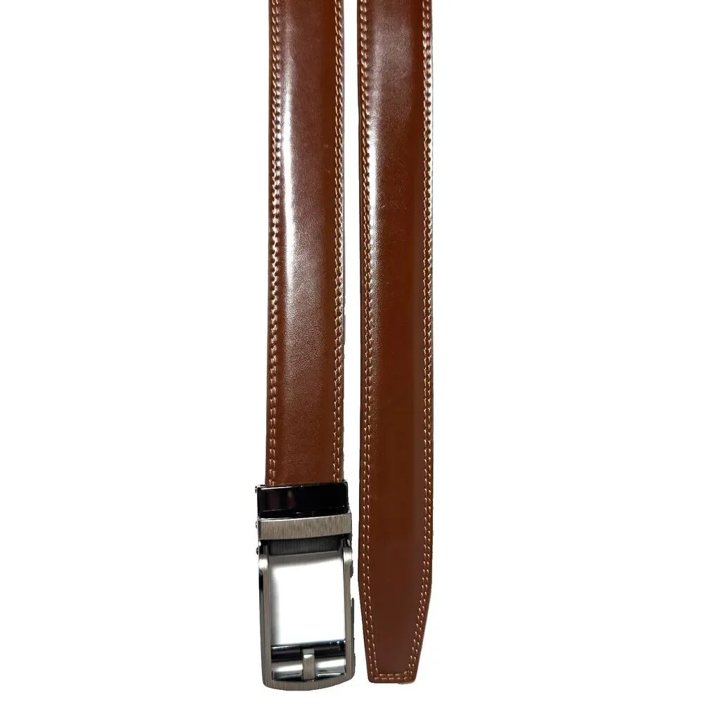 Chaoren Brown Ratchet Dress Belt Faux Leather Boys Teen 19-27